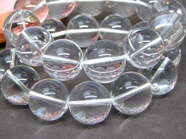 g3-304Y　　18mm AAA 水晶 クォーツ クリスタル ブレスレット 内径調整可能 鑑別済・本物保証 ポーチ付き 送料無料 天然石 パワーストーン