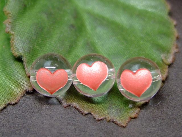 g3-2411N　　ピンク ハート 彫 8mm 1粒売り 水晶 クリスタル クォーツ ネコポス送料無料 天然石 パワー..