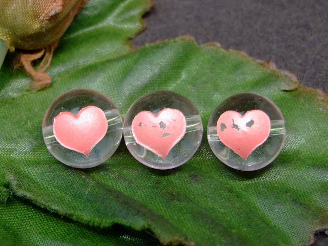 61967　　今月の半額 わけあり ピンク ハート 彫 10mm 1粒売り 水晶 クリスタル クォーツ ネコポス送料..