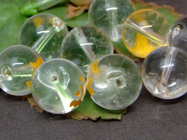 62115　今月の半額 わけあり 梵字彫 タラーク 水晶 クリスタル 14mm 1粒売り 丑年＆寅年 虚空蔵菩薩 ブラジル産 ネコポス送料無料 天然石 パワーストーン