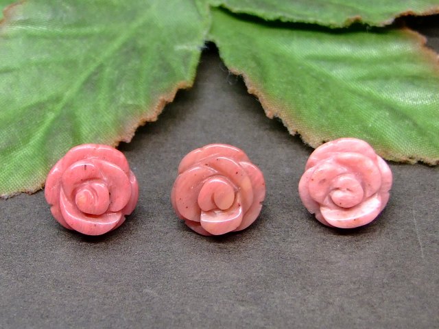 63025　　12mm AAA ピーモンタイト 手彫 バラ彫り 1粒売り ネコポス送料無料 天然石 パワーストーン