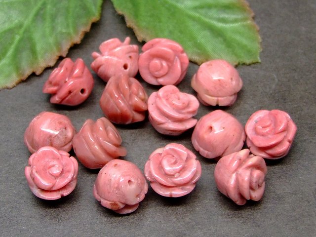 63025　　12mm AAA ピーモンタイト 手彫 バラ彫り 1粒売り ネコポス送料無料 天然石 パワーストーン