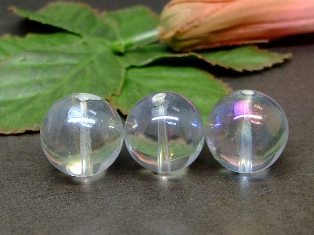 63127　　今月の半額 わけあり 18mm 1粒売り アクアオーラ レインボーオーラ 水晶 ネコポス送料無料 ブラジル産 天然石 パワーストーン