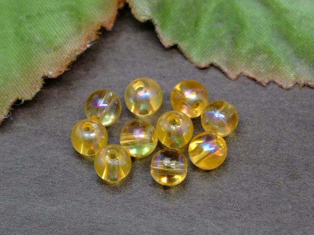 g3-31M　　4mm 10粒セット シトリンオーラ シトリンアクアオーラ 黄水晶 ブラジル産 ネコポス送料無料 天然石 パワーストーン