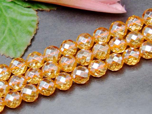 g3-317N　　シャンパンゴールドアクアオーラ シャンパンゴールドオーラ 水晶 10mm AA カット 1連39cm 通し針、解説書、1mゴム付き 送料無料 ブラジル産 天然石 パワーストーン