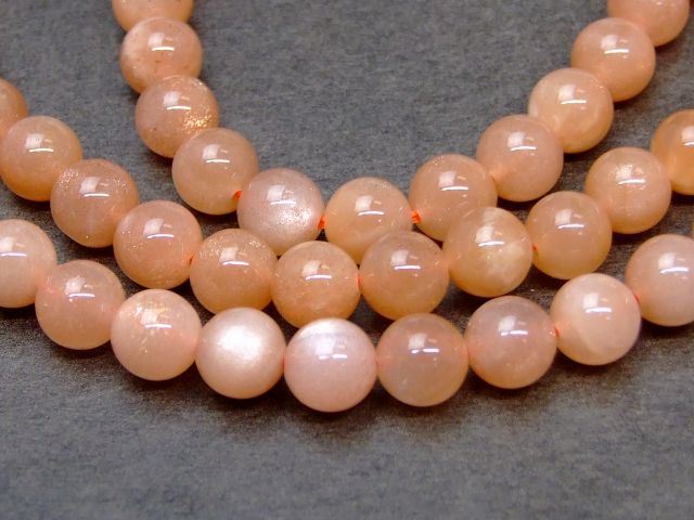 g3-237E　　オレンジムーンストーン 6mm～7mm AA 1連39cm 通し針、解説書、1mゴム付き 鑑別済・本物保証 送料無料 インド産 天然石 パワーストーン