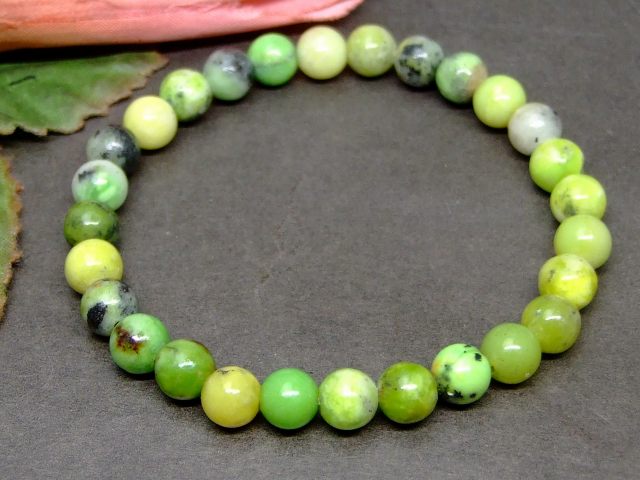 g3-3351D　　クリソプレーズ 6mm ブレスレット 内径調節可 ネコポス送料無料 天然石 パワーストーン