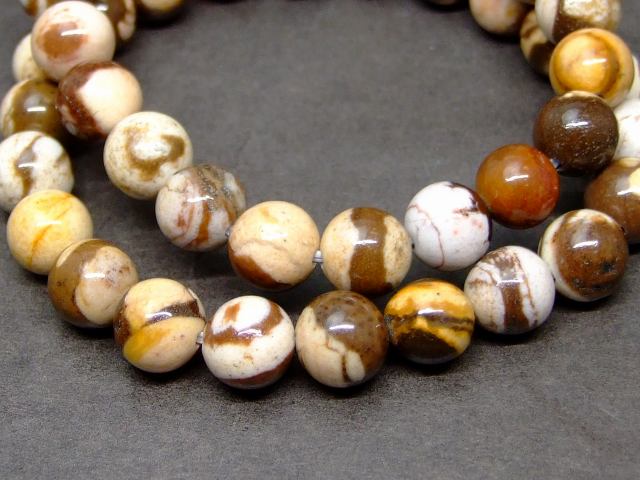 g3-3321E　　ブラウンゼブラジャスパー 8mm ブレスレット 内径調節可 ネコポス送料無料 天然石 パワーストーン