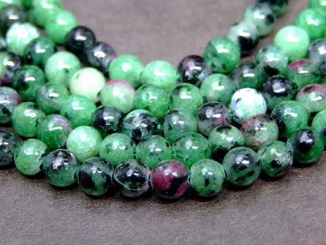 g3-1057A　　ルビーインゾイサイト 4mm 1連38cm 通し針、解説書、1mゴム付き ネコポス送料無料 天然石 パワーストーン