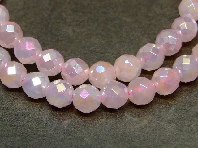 g3-80C　　今月26％OFF ローズクォーツ アクアオーラ 6mm AA 64面カット ブレスレット 内径選択可能 紅水晶 ポーチ付き ネコポス送料無料 ブラジル産 天然石 パワーストーン