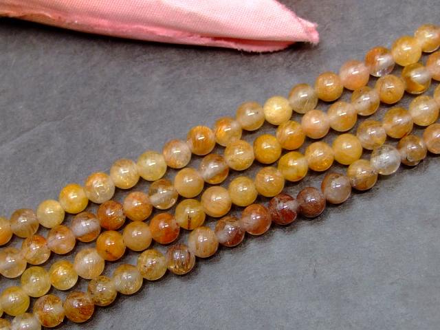 64264　　タイチンルチルクォーツ 針水晶 4mm 1連39cm 通し針、解説書、1mゴム付き 送料無料 ブラジル産 天然石 パワーストーン