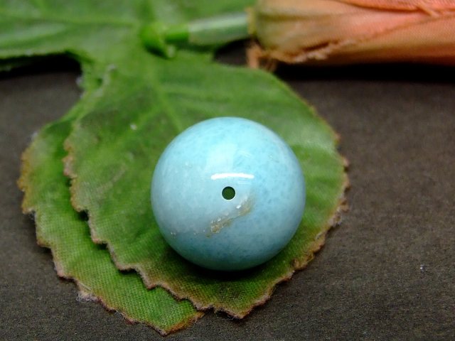 63347　　今月の半額 17mm A ラリマー ドミニカ共和国産 1粒売り 鑑別済 本物保証 送料無料 天然石 パワーストーン