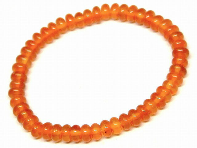 g3-145C　　カーネリアン 6mm×4mm そろばん ソロバン 算盤 ブレスレット 内径調節可 送料無料 天然石 パワーストーン