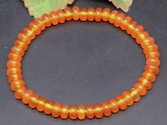 g3-145C　　カーネリアン 6mm×4mm そろばん ソロバン 算盤 ブレスレット 内径調節可 送料無料 天然石 パワーストーン