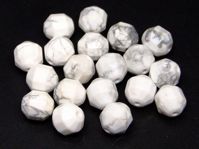 g3-340Q　　ハウライト 8mm カット 1粒売り ネコポス送料無料 天然石 パワーストーン