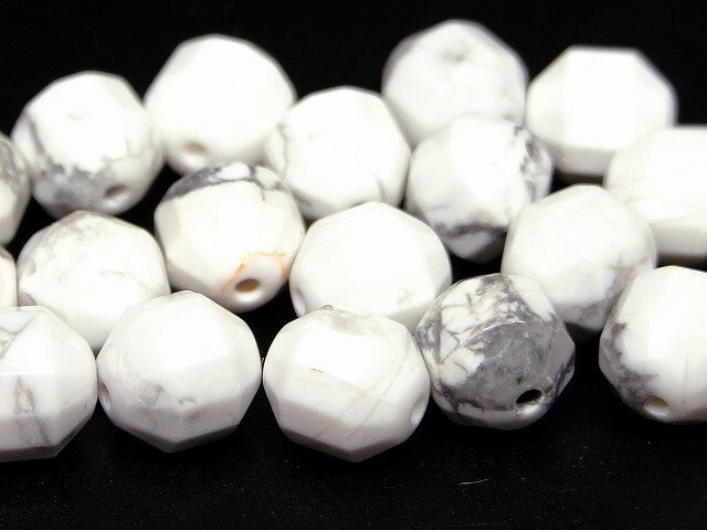 g3-340Q　　ハウライト 8mm カット 1粒売り ネコポス送料無料 天然石 パワーストーン
