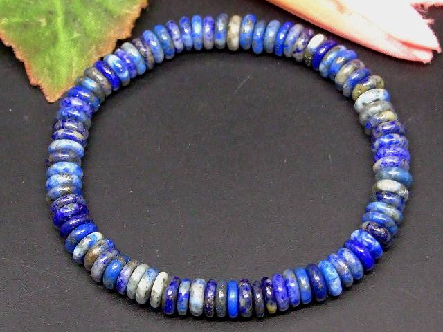 g3-800M　　ラピスラズリ 6mm×2mm そろばん ソロバン 算盤 ブレスレット 内径調節可 送料無料 天然石 パワーストーン