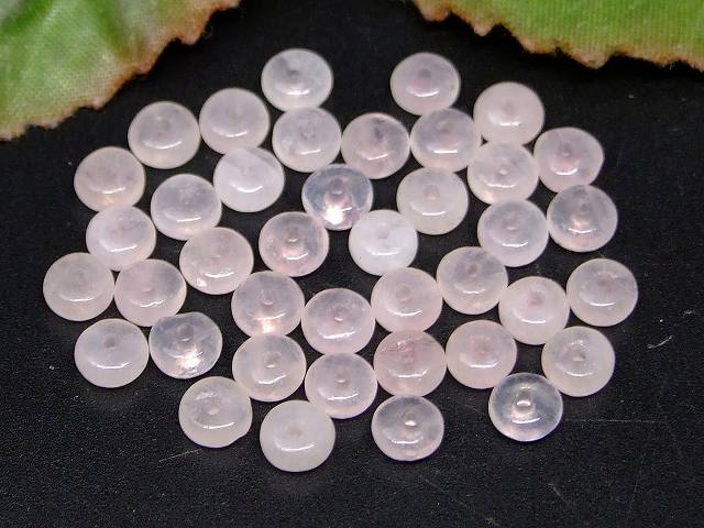 g3-81C　　ローズクォーツ 紅水晶 4mm×2mm 1粒売り そろばん ソロバン 算盤 送料無料 天然石 パワーストーン