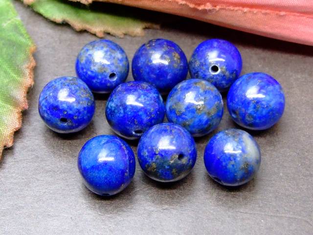 63877　　今月の半額 わけあり ラピスラズリ 瑠璃石 10mm 1粒売り 鑑別済・本物保証 ネコポス送料無料 天然石 パワーストーン