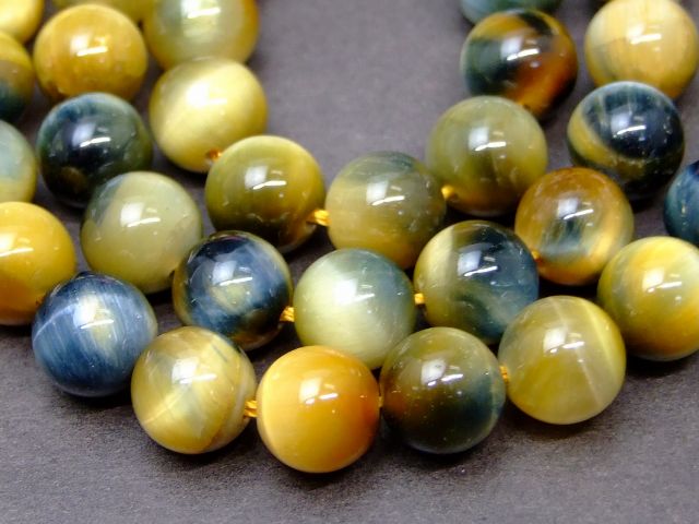 g3-2118C　　青金虎目石 タイガーアイ 8mm AA 1連39cm 通し針、解説書、1mゴム付き 送料無料 南アフリカ共和国産 天然石 パワーストーン