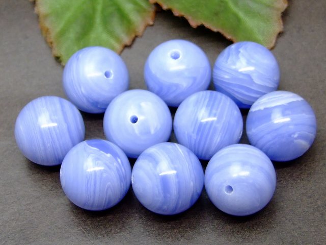 g3-729C　　ブルーレースアゲート 14mm AA 1粒売り ネコポス送料無料 人工石 パワーストーン