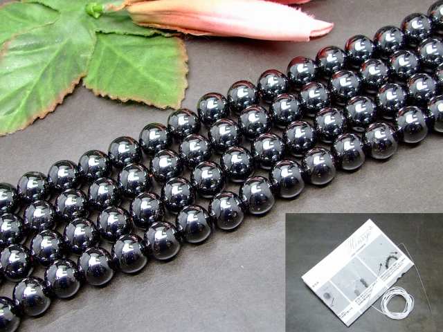 g3-821E　　今月30％OFF わけあり 10mm ヘマタイト 磁石 磁気入り 磁気あり 1連39cm 通し針、解説書、1mゴム付き ネコポス送料無料 イギリス産 天然石 パワーストーン