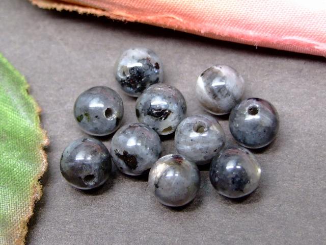 g3-212K　　ブラックラブラドライト ラルビカイト 6mm 1粒売り ネコポス送料無料 天然石 パワーストーン