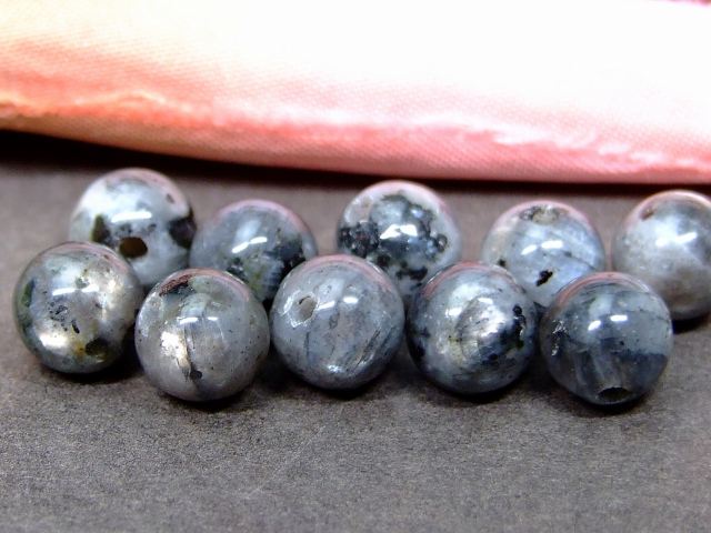 g3-212K　　ブラックラブラドライト ラルビカイト 6mm 1粒売り ネコポス送料無料 天然石 パワーストーン