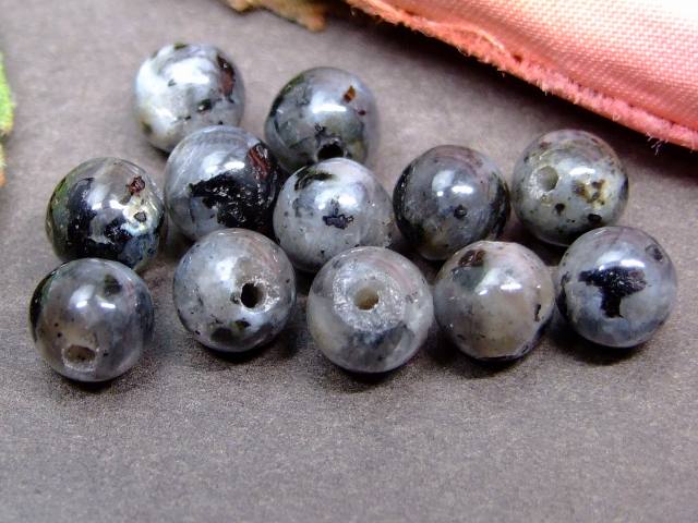 g3-212R　　今月の半額 わけあり ブラックラブラドライト ラルビカイト 6mm 1粒売り ネコポス送料無料 天然石 パワーストーン