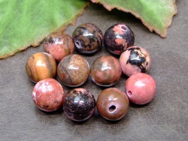 g3-609Q　　今月の半額 わけあり ロードナイト 薔薇輝石 8mm 1粒売り ネコポス送料無料 天然石 パワーストーン