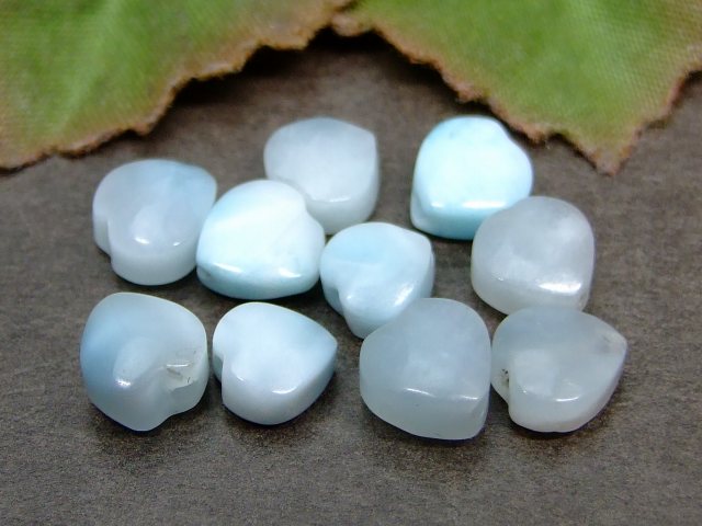 64364　　アイスラリマー 6mm 1粒売り ドミニカ共和国産 鑑別済 本物保証 ネコポス送料無料 天然石 パワーストーン