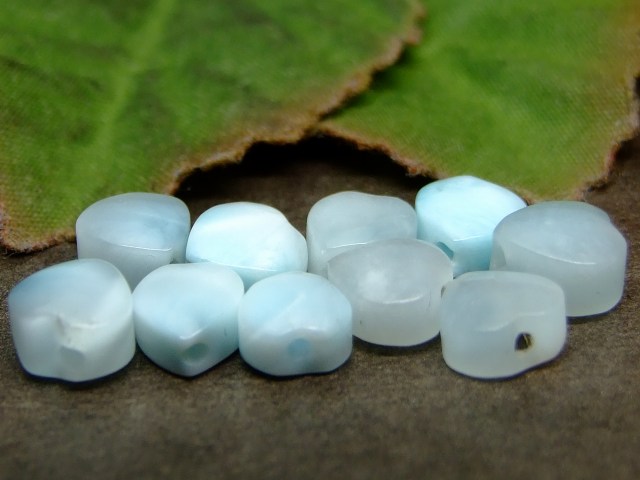 64364　　アイスラリマー 6mm 1粒売り ドミニカ共和国産 鑑別済 本物保証 ネコポス送料無料 天然石 パワーストーン