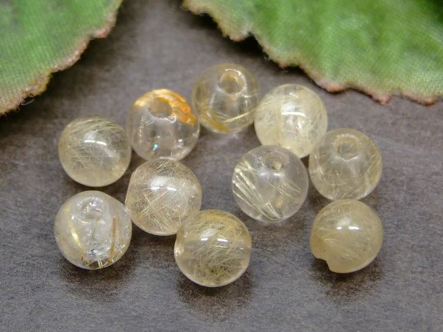 64473　　今月の半額 わけあり ルチルクォーツ 6mm 1粒売り 針水晶 ネコポス送料無料 ブラジル産 天然石 パワーストーン 2
