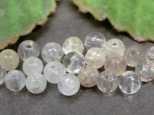 64474　　今月の半額 わけあり ルチルクォーツ 4mm 10粒セット 針水晶 ネコポス送料無料 ブラジル産 天然石 パワーストーン