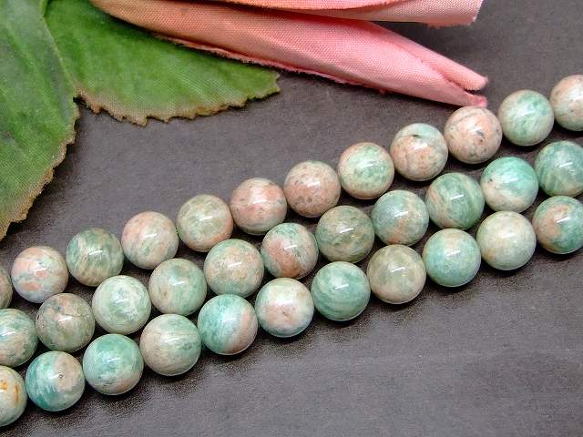 g3-663B　　ロシアンアマゾナイト 8mm 1連39cm 通し針、解説書、1mゴム付き 送料無料 天然石 パワーストーン