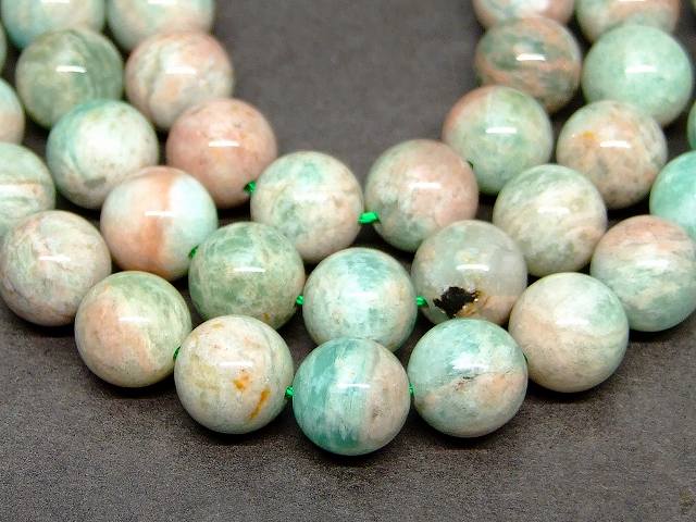 g3-663B　　ロシアンアマゾナイト 8mm 1連39cm 通し針、解説書、1mゴム付き 送料無料 天然石 パワーストーン