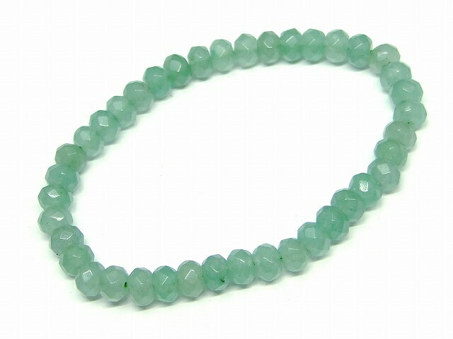 g3-5H　　アベンチュリン 6mm×4mm ボタンカット ソロバンカット ブレスレット 内径調節可 送料無料 天然石 パワーストーン