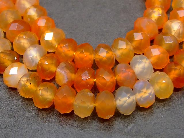 g3-143H　　カーネリアン 8mm×5mm ボタンカット ソロバンカット 1連39cm 通し針、解説書、1mゴム付き 送料無料 天然石 パワーストーン