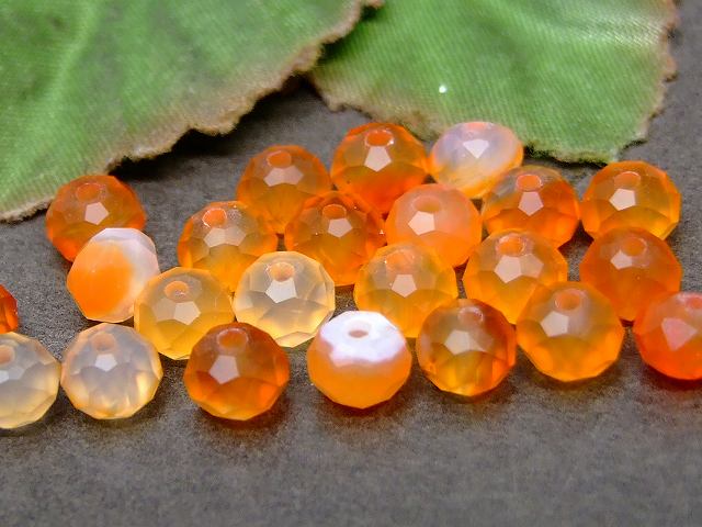 g3-143N　　カーネリアン 6mm×4mm ボタンカット ソロバンカット 1粒売り ネコポス送料無料 天然石 パワーストーン