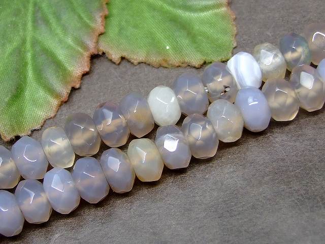 g3-991H　　グレーアゲート 瑪瑙 メノウ 8mm×5mm ボタンカット ソロバンカット 1粒売り ネコポス送料無料 天然石 パワーストーン