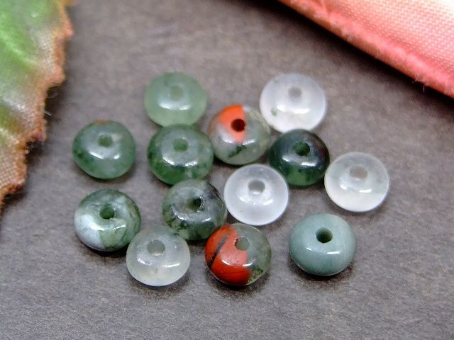 g3-3372H　　今月の半額 わけあり アフリカブラッドストーン 4mm×2mm ソロバン 算盤 そろばん 1粒売り ネコポス送料無料 天然石 パワーストーン