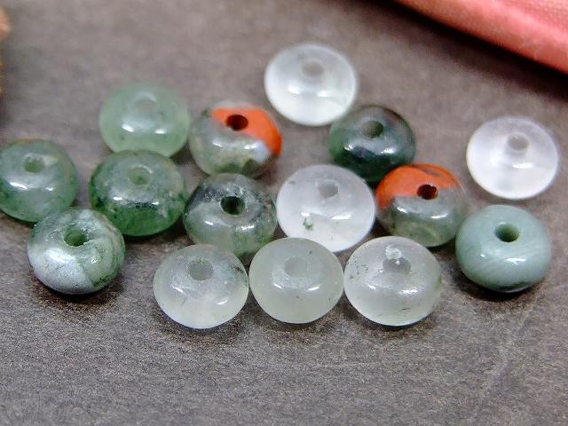 g3-3372H　　今月の半額 わけあり アフリカブラッドストーン 4mm×2mm ソロバン 算盤 そろばん 1粒売り ネコポス送料無料 天然石 パワーストーン