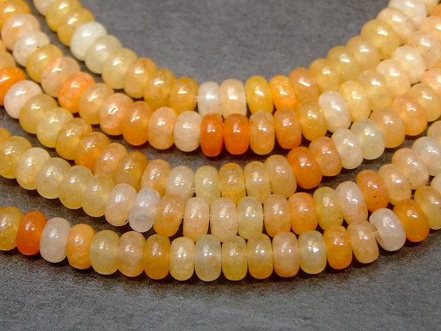 g3-27K　　黄翡翠 ヒスイ 黄玉 4mm×2mm ソロバン 算盤 そろばん 1連38cm 通し針、解説書、1mゴム付き 送料無料 天然石 パワーストーン