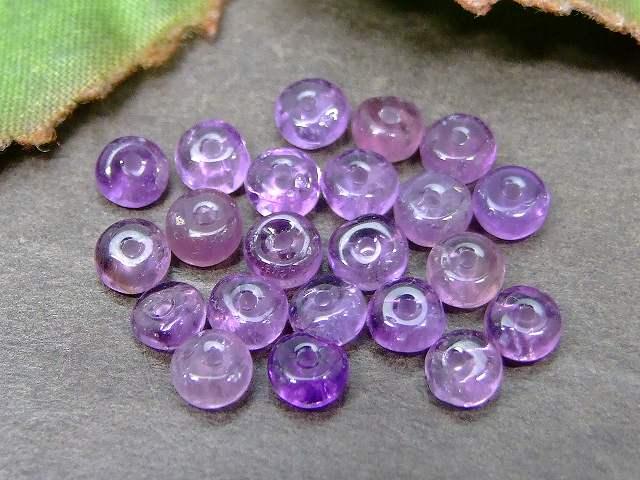 g3-60N　　今月の半額 わけあり アメジスト 紫水晶 4mm×2mm ソロバン 算盤 そろばん 1粒売り ネコポス送料無料 天然石 パワーストーン