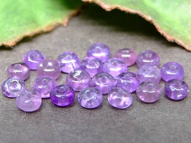 g3-60N　　今月の半額 わけあり アメジスト 紫水晶 4mm×2mm ソロバン 算盤 そろばん 1粒売り ネコポス送料無料 天然石 パワーストーン