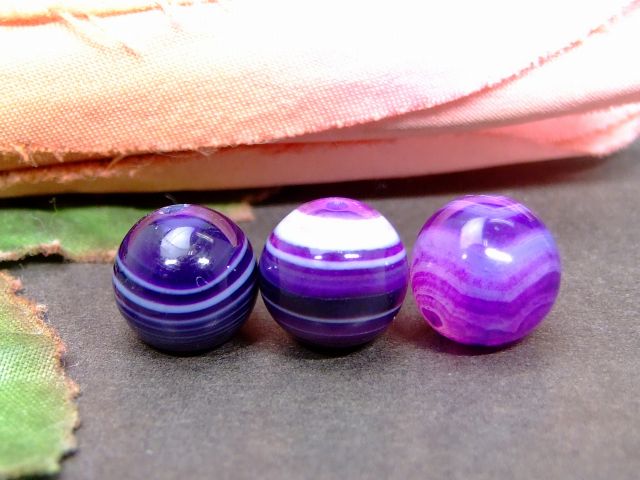 樂天商城 - 64773　　今月の半額 わけあり 紫縞瑪瑙 メノウ アゲート 10mm 1粒売り ネコポス送料無料 天然石 パワーストーン