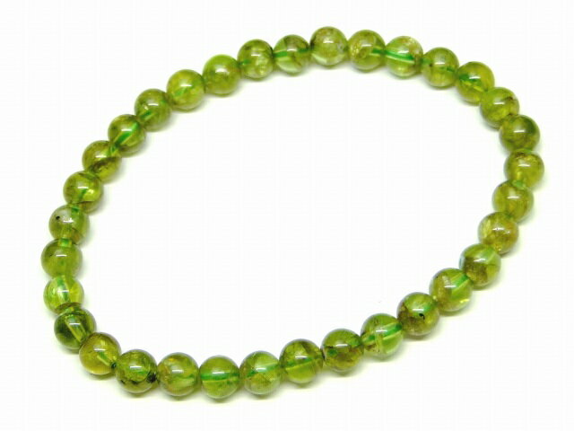 g3-1024B　　今月の半額 ペリドット 6mm ブレスレット 内径17cm 鑑別済 本物保証 ポーチ付き 送料無料 ..