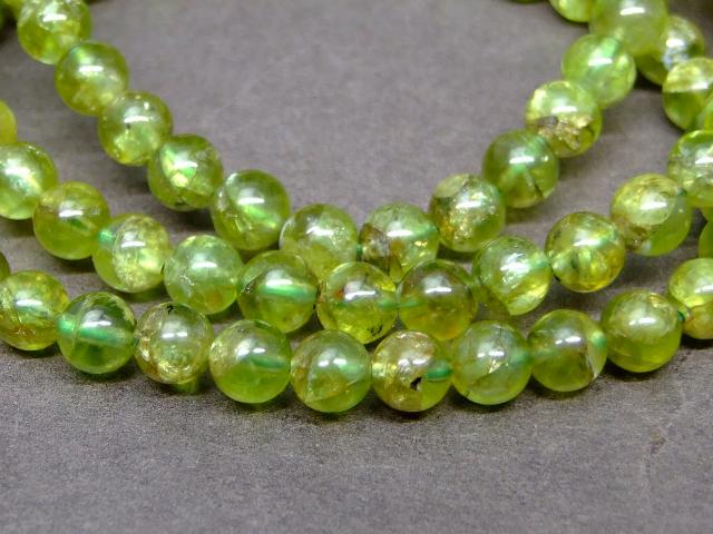 g3-1024B　　今月の半額 ペリドット 6mm ブレスレット 内径17cm 鑑別済 本物保証 ポーチ付き 送料無料 ミャンマー産 天然石 パワーストーン