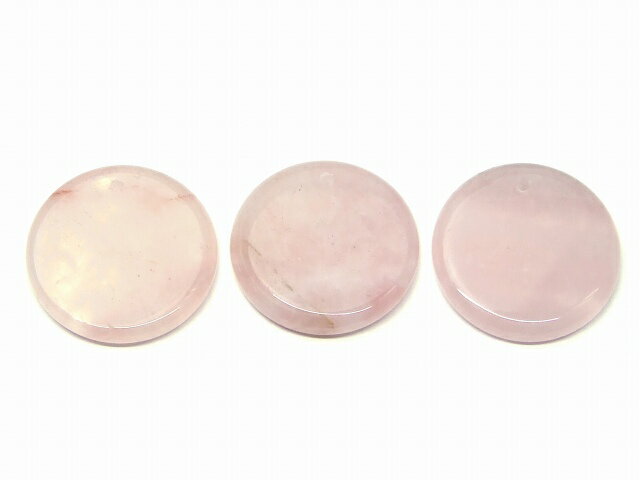 樂天商城 - 64879　　今月の半額 わけあり ローズクォーツ 紅水晶 30mm 1個売り 穴あり ペンダントトップ ネコポス送料無料 天然石 パワーストーン