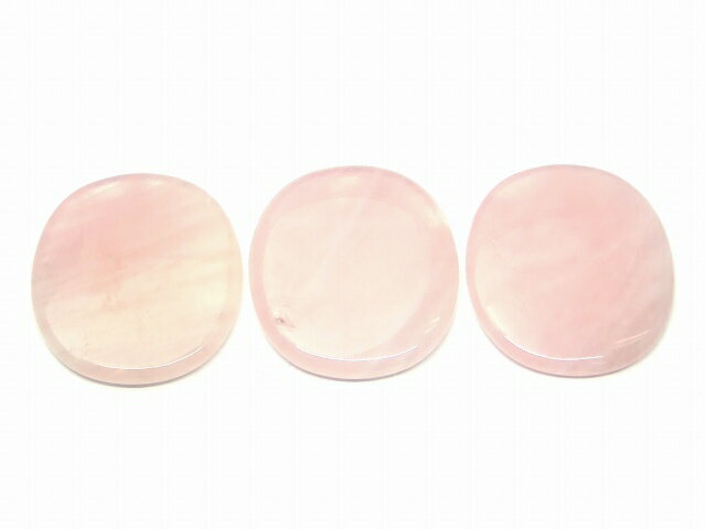 k3-15E　　今月30％OFF わけあり ローズクォーツ かっさプレート 48mm×45mm 楕円型 ポーチ付き 美肌 美..
